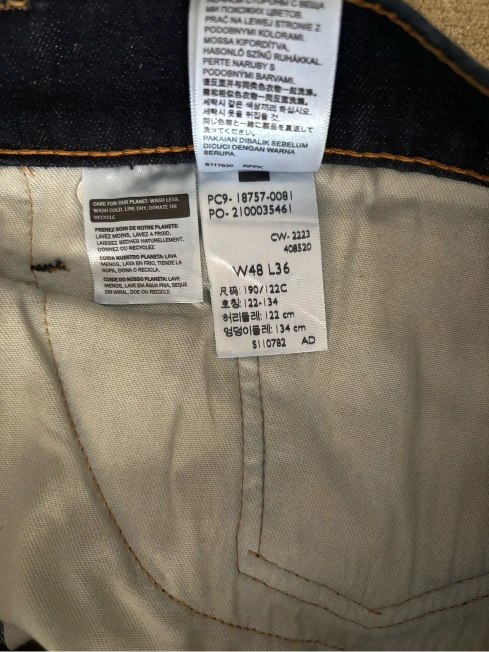 Levi’s 541 Athletic Taper Jeans Men’s 48x36 Dark Wash Stretch Big Tall NWT
